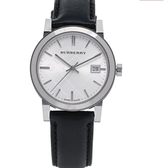 Burberry The City Silver Dial Black Leather Strap Watch - Picture 2 of 8